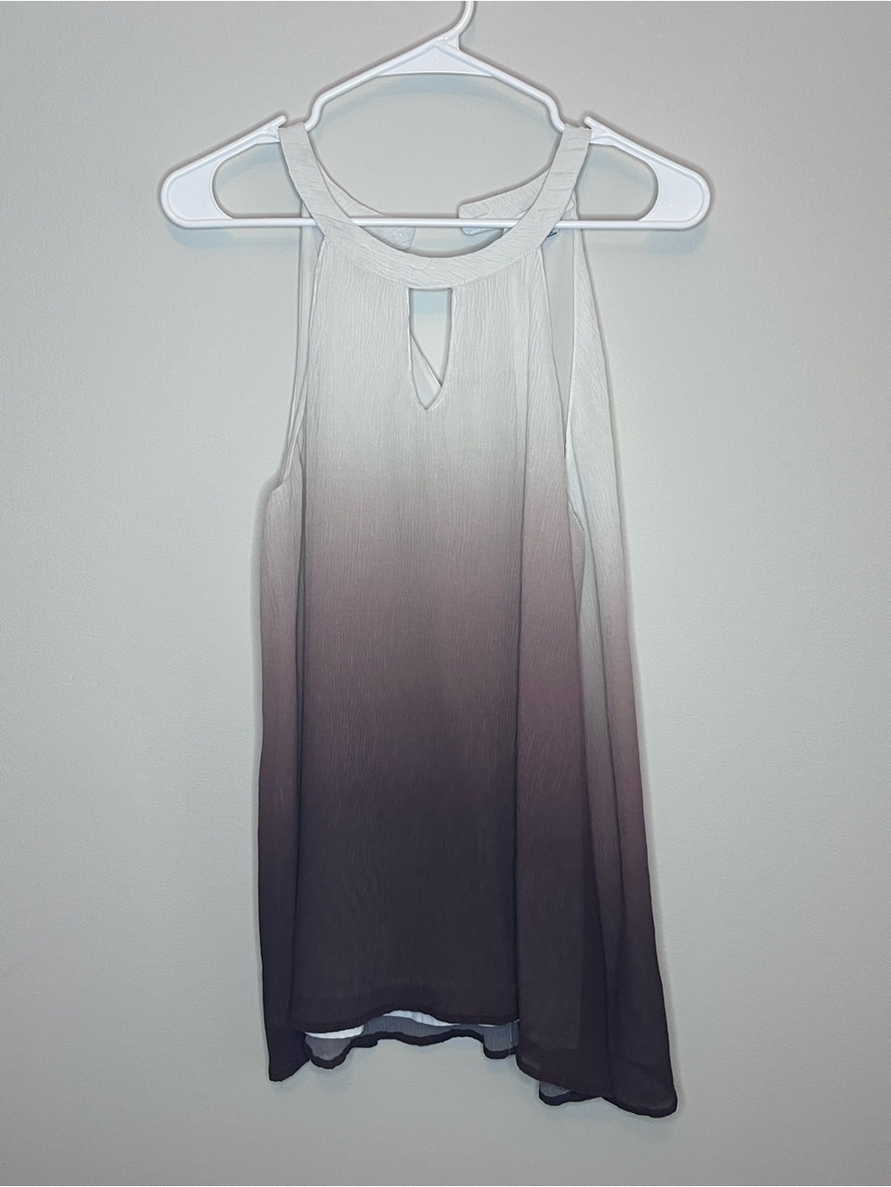 Hayden LA Cream Halter Pleated Blouse Long Brown and Cream Ombré